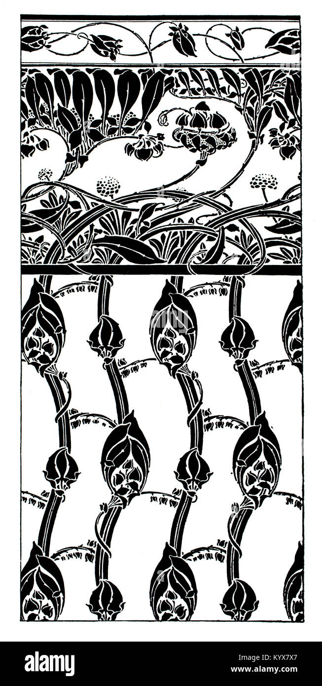 Thicket écran conception par Arthur Silver à partir de 1893 Le Studio un magazine illustré de fines et arts appliqués Banque D'Images
