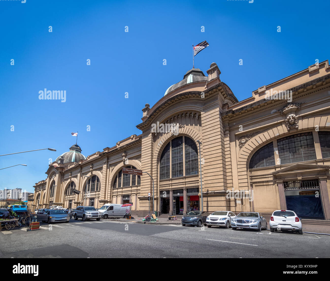 Marché Municipal (marché municipal) Façade au centre-ville de Sao Paulo - São Paulo, Brésil Banque D'Images