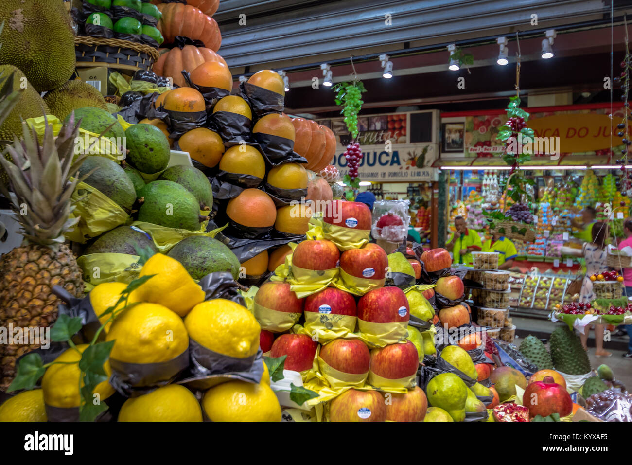 Marché Municipal de fruits (marché municipal) au centre-ville de Sao Paulo - São Paulo, Brésil Banque D'Images