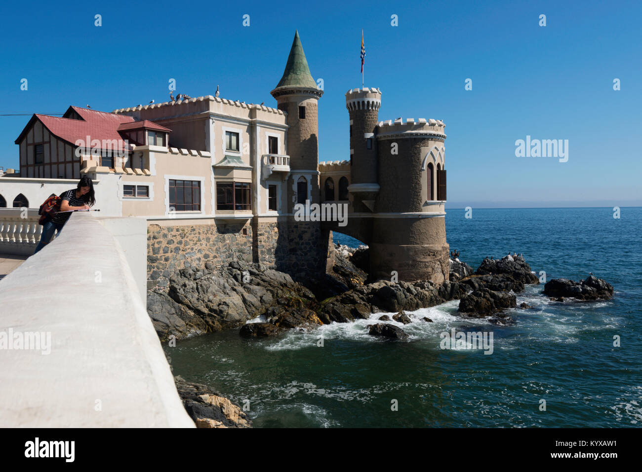 Viña del Mar, Chili, Château Wulff Banque D'Images