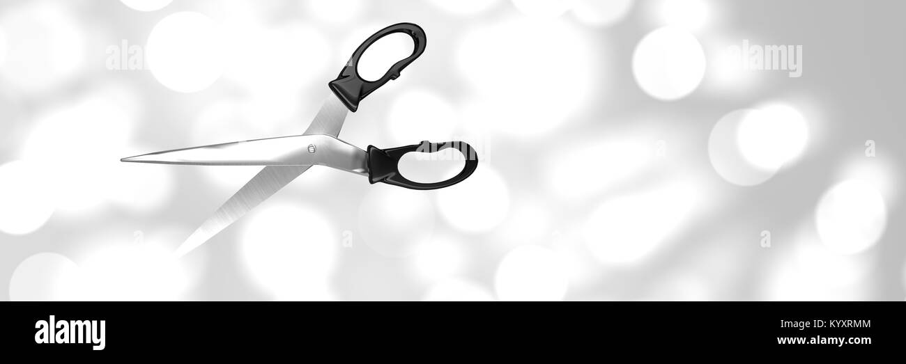 Coupe Ciseaux Ruban avec feux lumineux Banque D'Images
