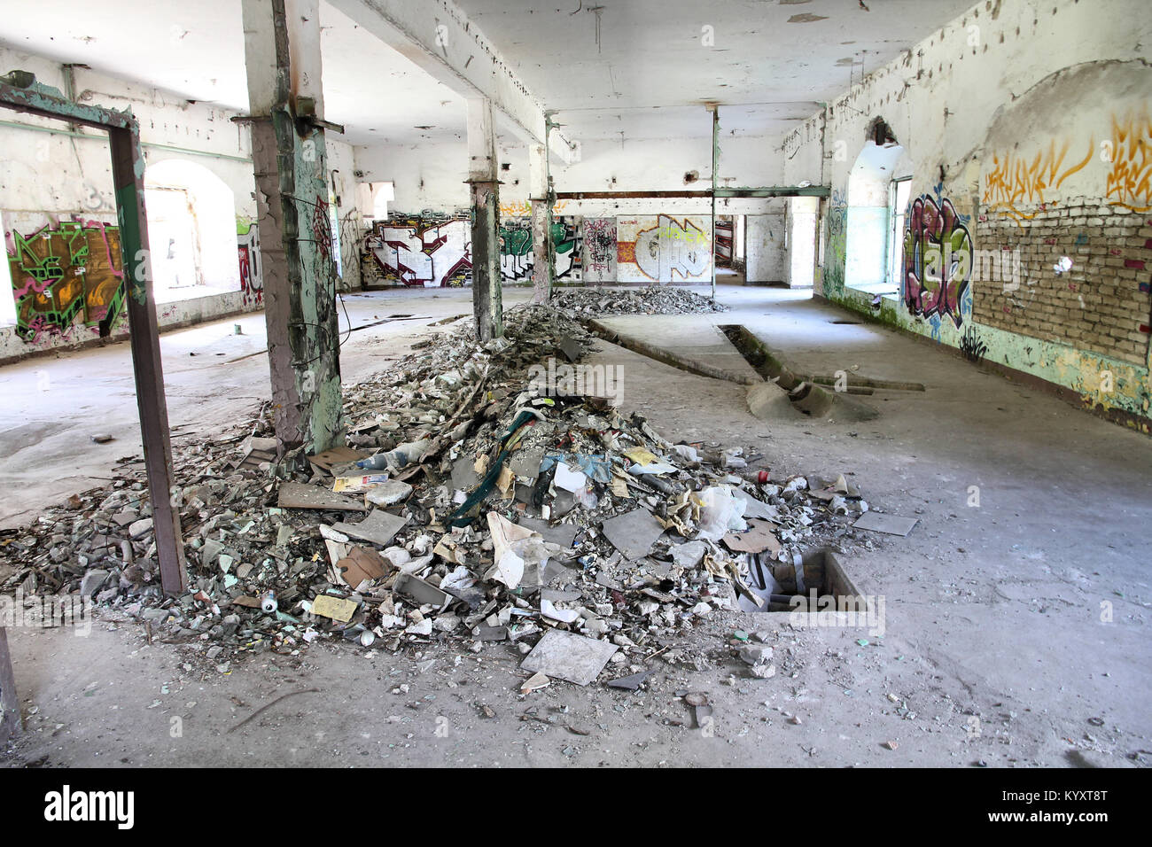 Ancien de l'intérieur de l'industrie. Une partie de la forteresse Boyen à Gizycko, Pologne. Banque D'Images