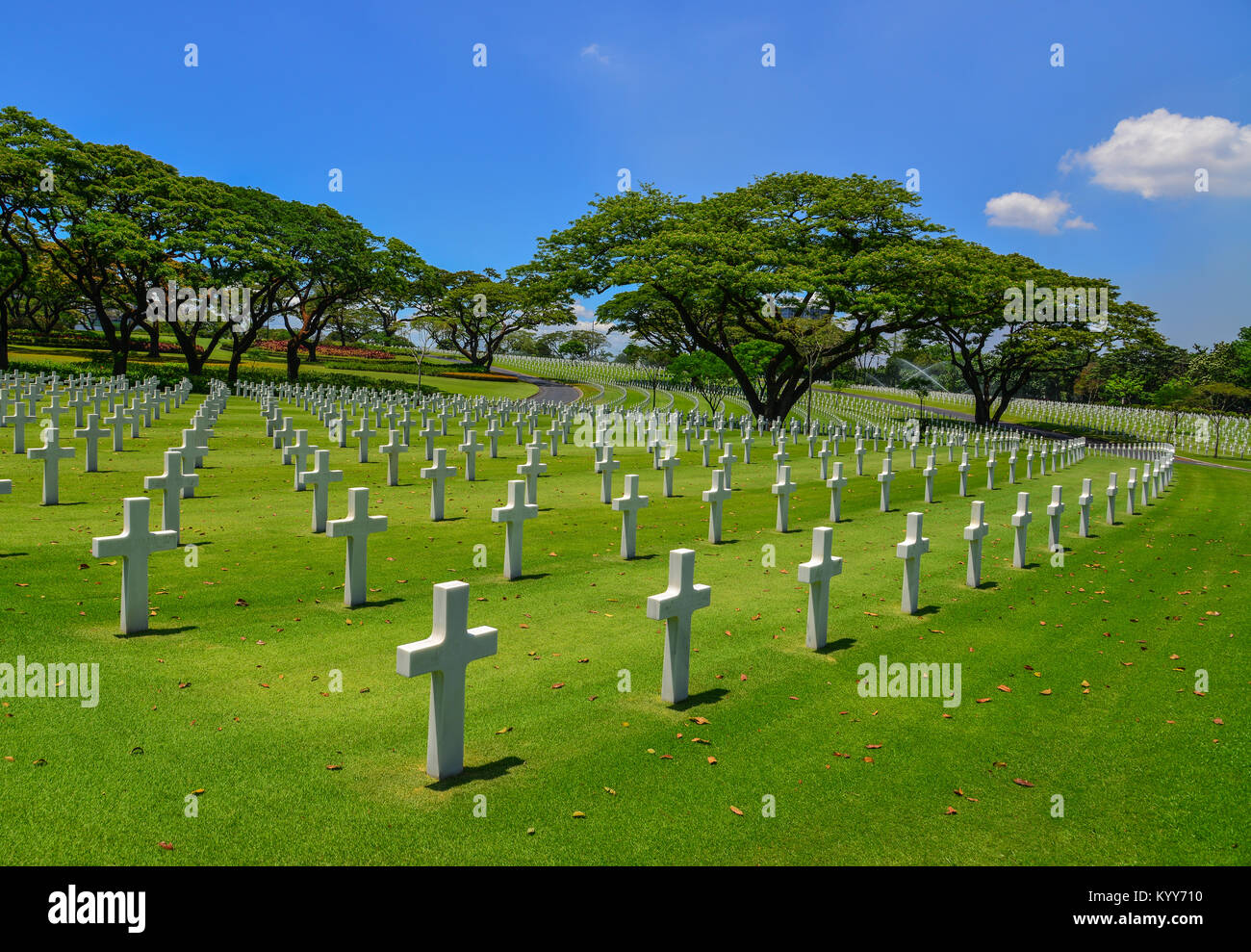 Manille, Philippines - Apr 14, 2017. Manila American Cemetery and Memorial. Le cimetière a le plus grand nombre de tombes d'un cimetière pour les pers Banque D'Images