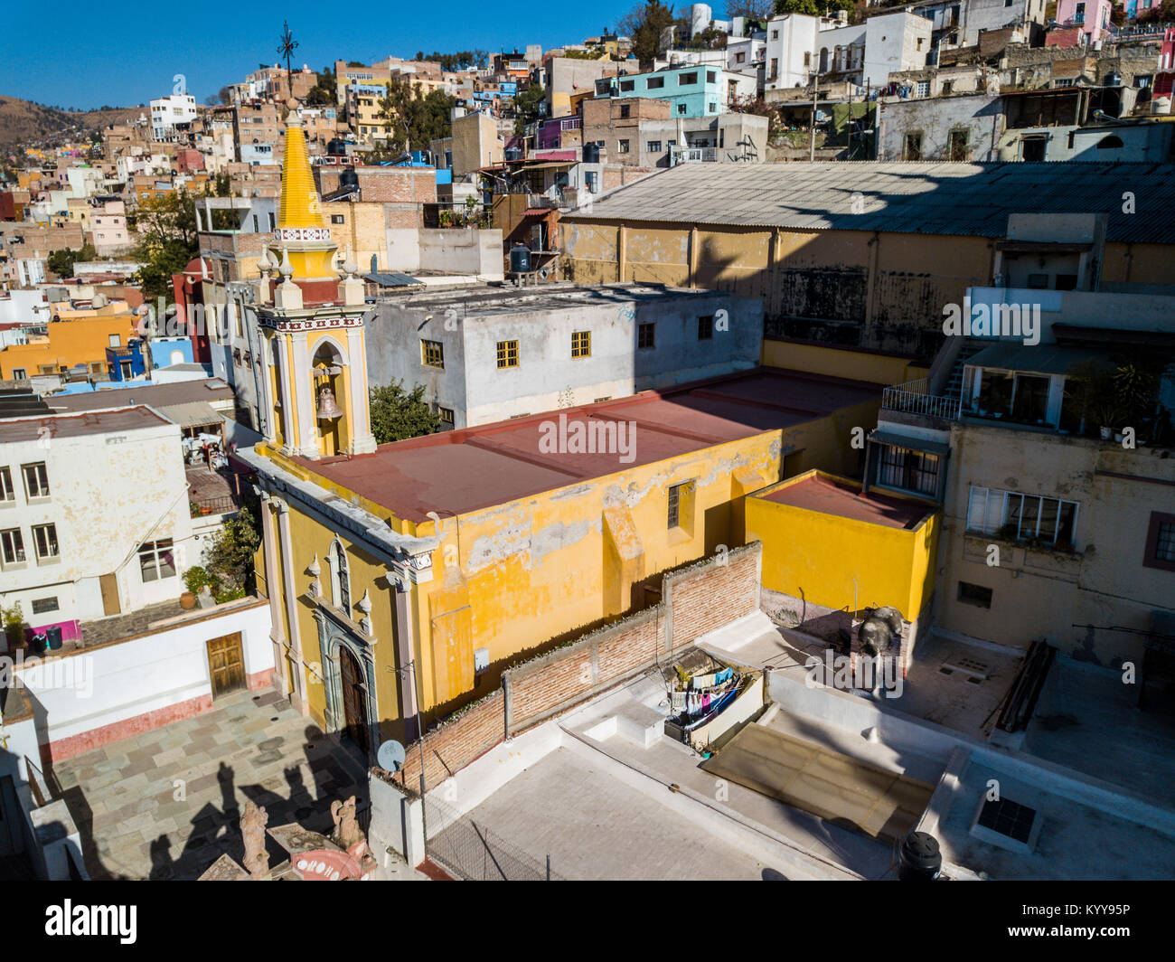 L'Église coloniale espagnole des années 1500, Guanajuato, Mexique Banque D'Images