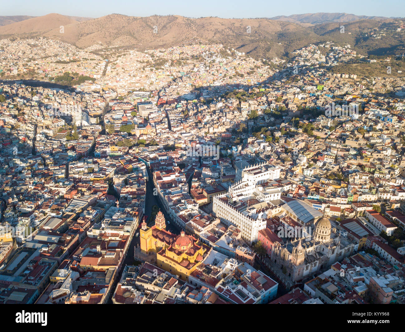 Vue aérienne de Guanajuato, Mexique Banque D'Images