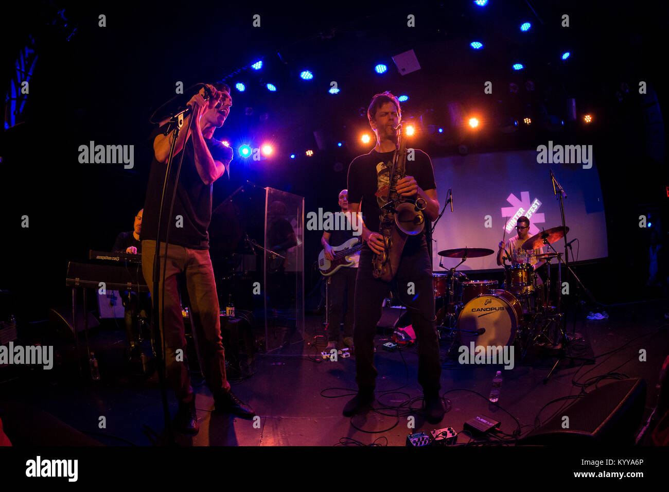 New York, NY - 12 janvier 2018 : Donny McCaslin band effectuer durant l'hiver 2018 New York Jazz Festival (Photo par Lev Radin/Pacific Press) Banque D'Images