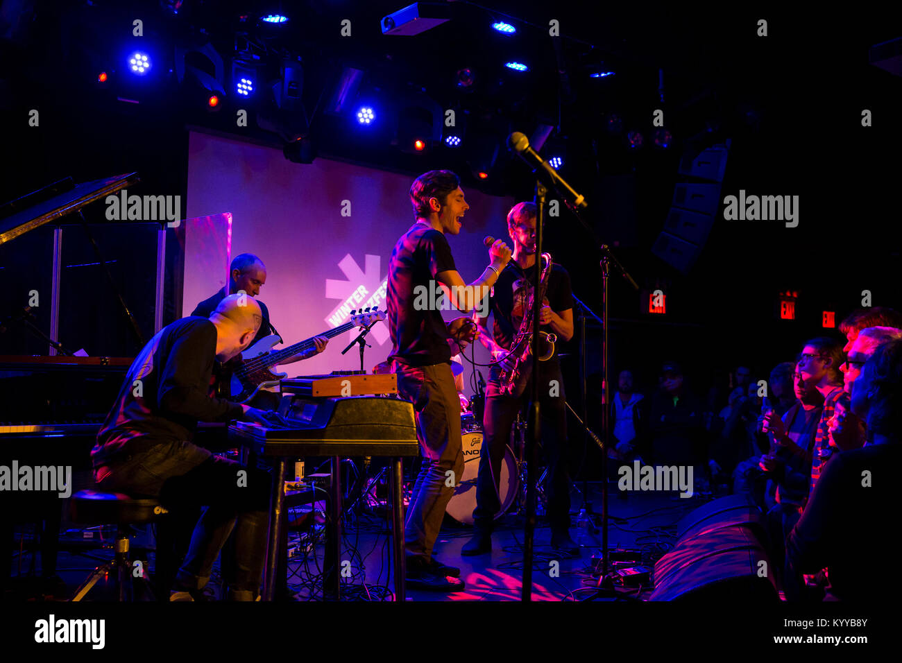 New York, États-Unis. 12Th Jan, 2018. Donny McCaslin band effectuer durant l'hiver 2018 New York Jazz Festival Crédit : Lev Radin/Pacific Press/Alamy Live News Banque D'Images