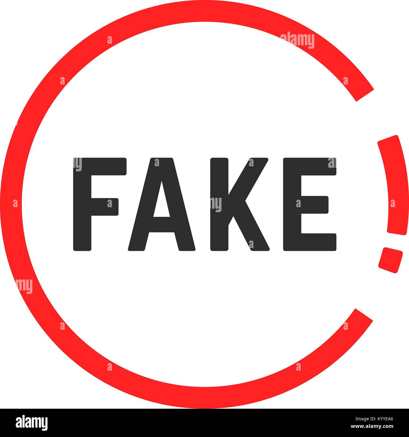 Faux rouge simple sign Illustration de Vecteur