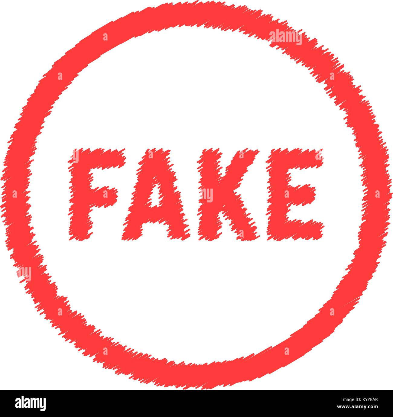 Scribble rouge faux sign Illustration de Vecteur