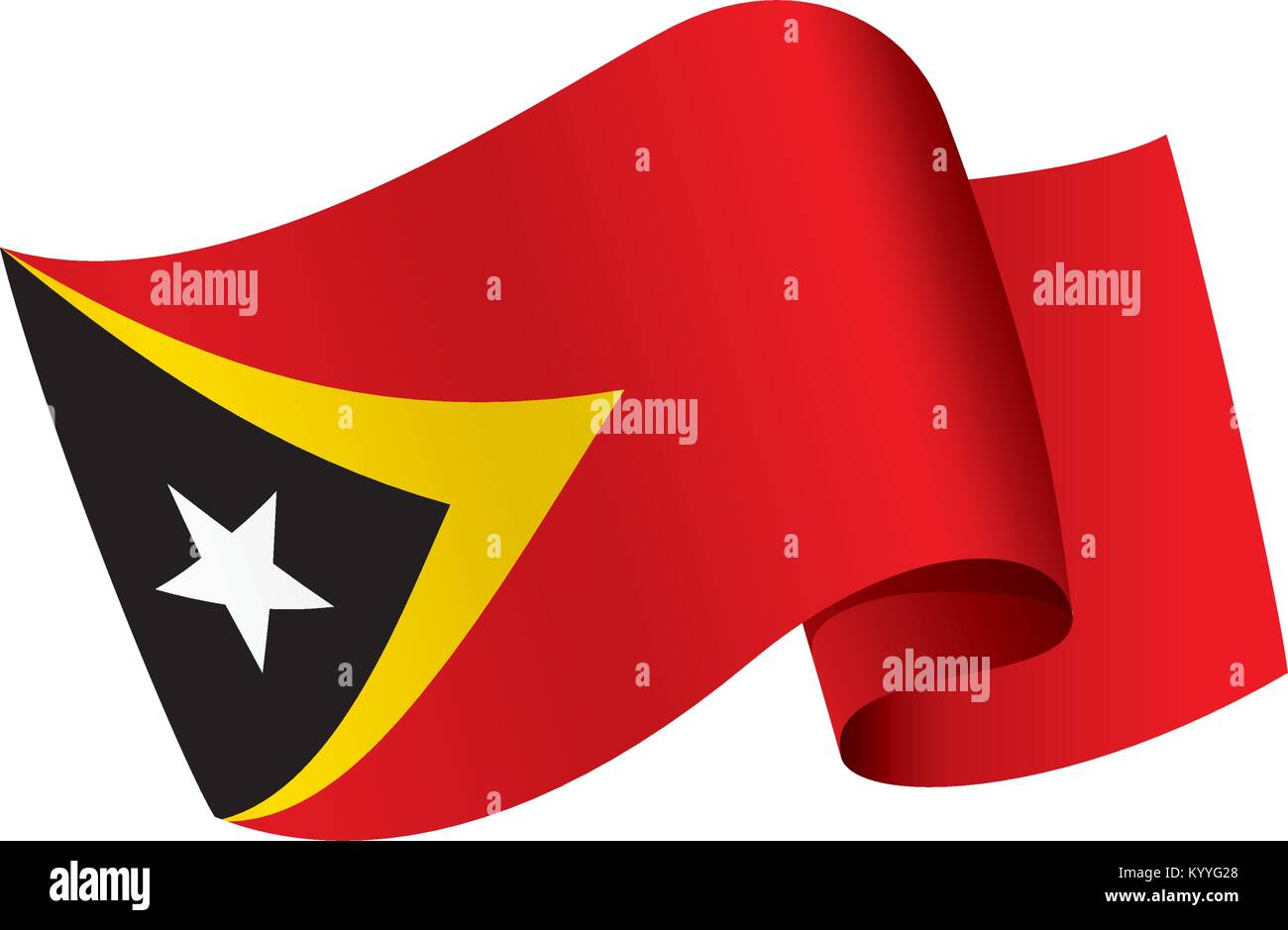 Drapeau du Timor oriental, vector illustration Illustration de Vecteur