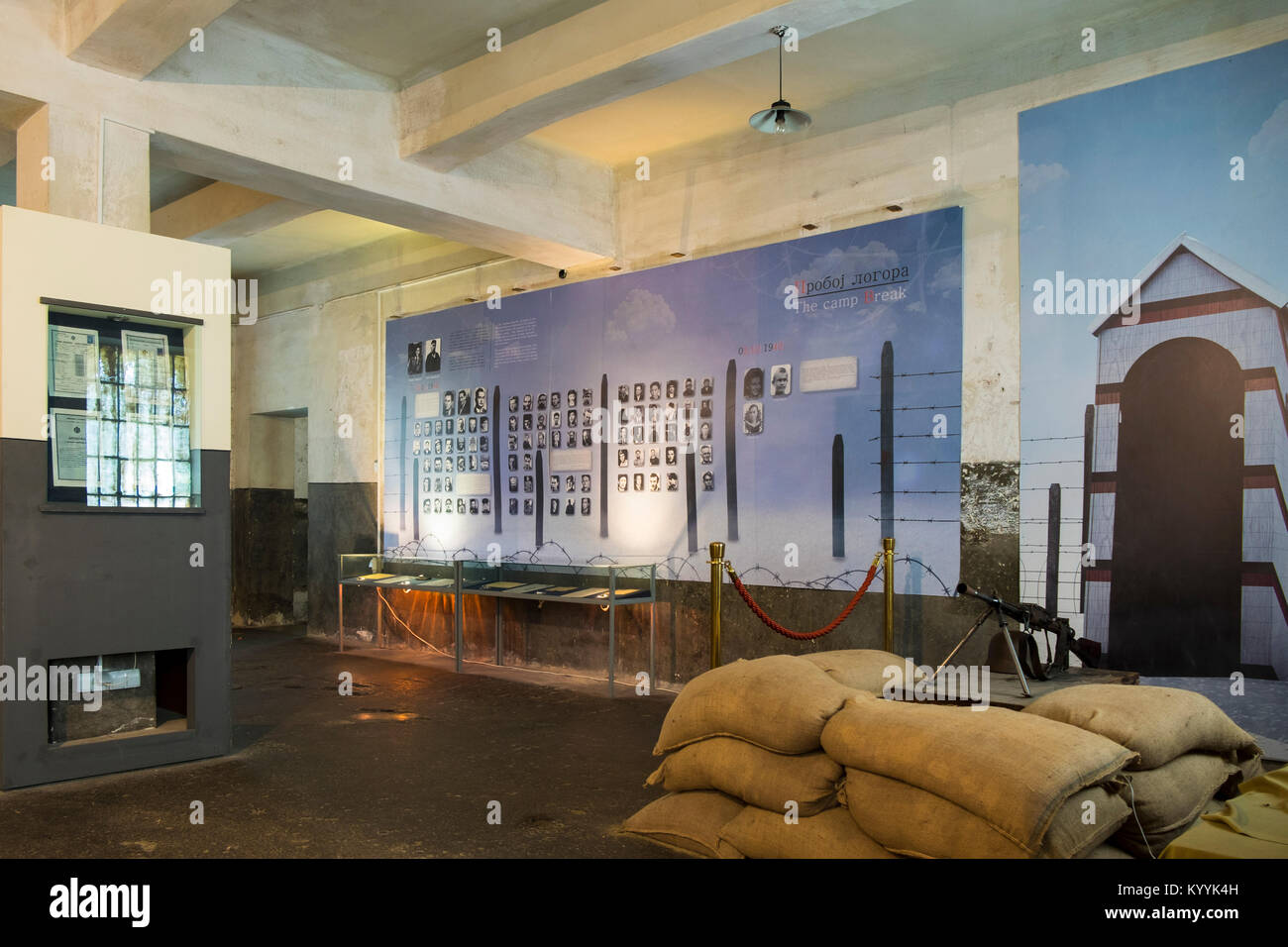 L'intérieur du musée du camp de la Croix Rouge, Nis, Serbie, adopté par les Nazis pendant la Deuxième Guerre mondiale comme un camp de transit. Banque D'Images