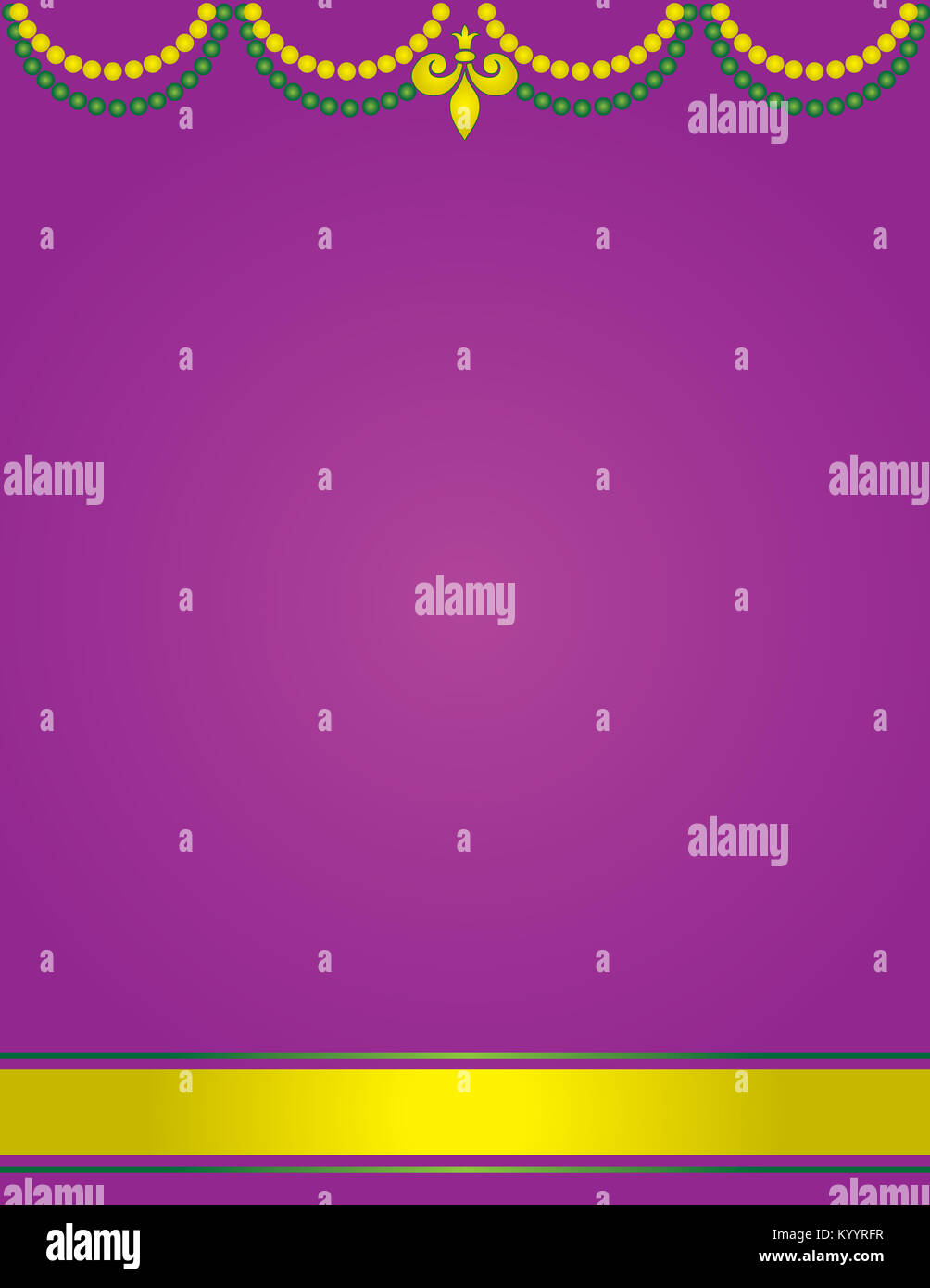 Vide Mardi Gras Le Mardi Gras ou modèle d'affiche avec des perles Banque D'Images