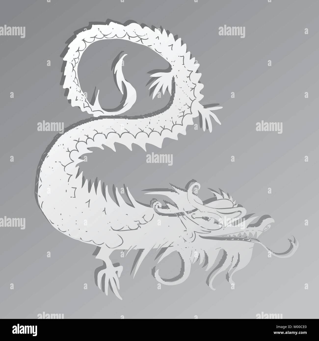Découper le papier d'un Dragon chine Illustration de Vecteur
