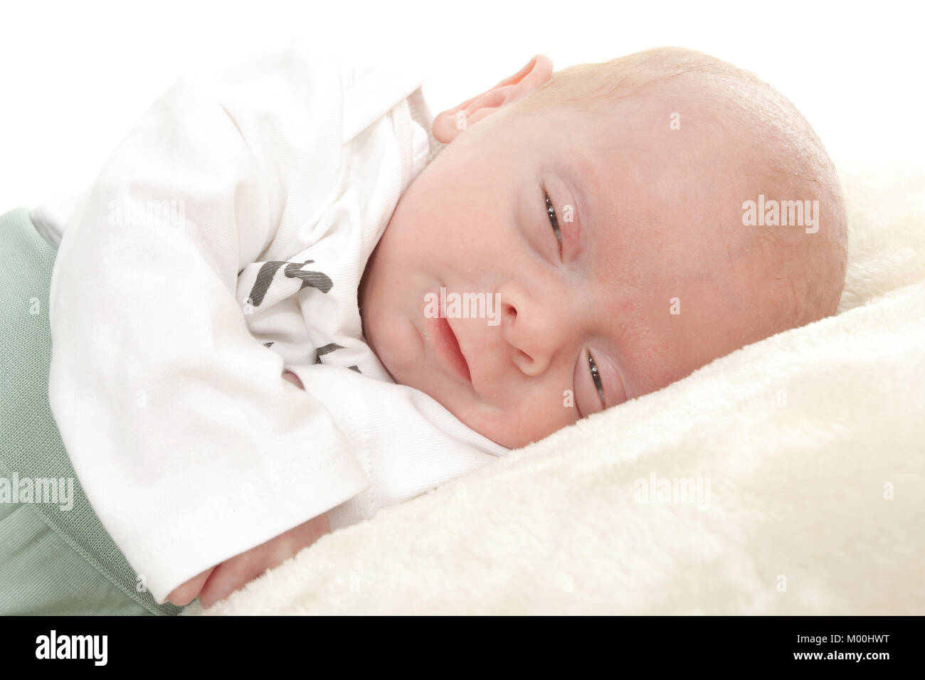 7 semaine vieux garçon bébé prématuré, bébé, Banque D'Images