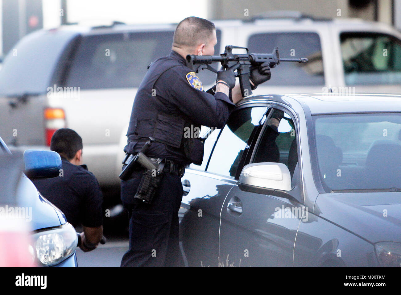 Napa, CA, USA. 17 Jan, 2018. La loi a répondu à un tournage au Starbucks au Jefferson Street et Avenue Lincoln le mercredi matin. Credit : Napa Valley Inscription/ZUMA/Alamy Fil Live News Banque D'Images