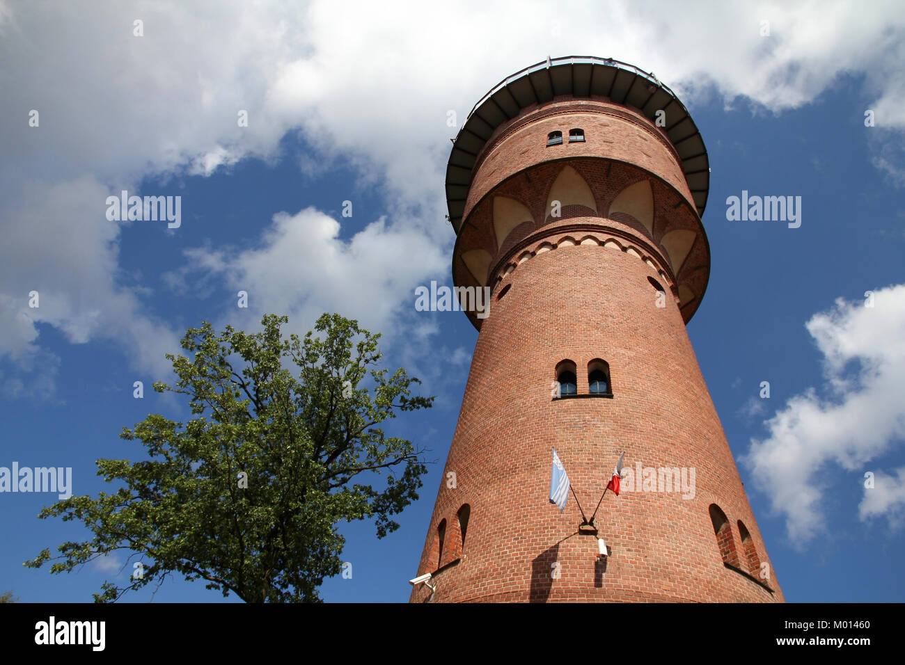 Ancien château d'eau en brique à Gizycko, Pologne. Banque D'Images