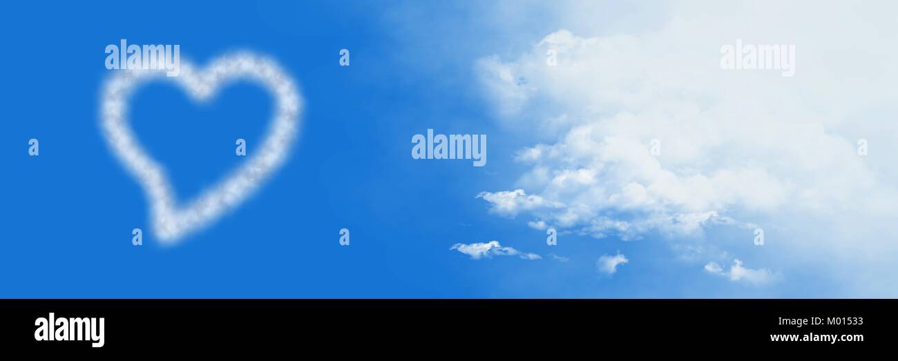 Coeur icône nuage avec sky Banque D'Images
