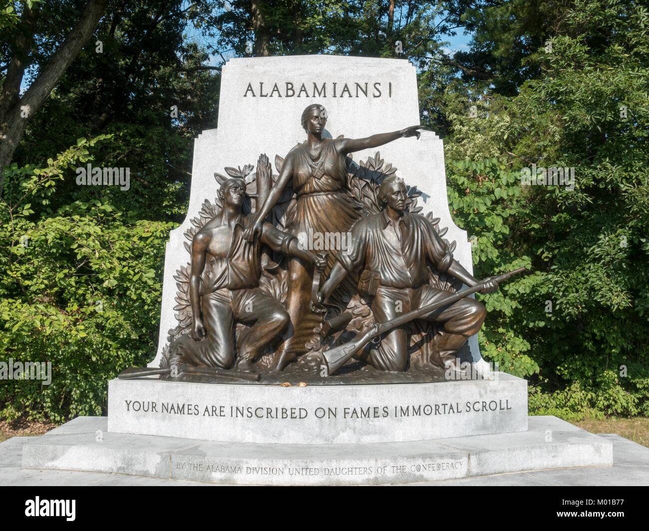 L'Alabama State Monument, Warfield Ridge, Gettysburg National Military Park, Gettysburg, Pennsylvanie, États-Unis. Banque D'Images