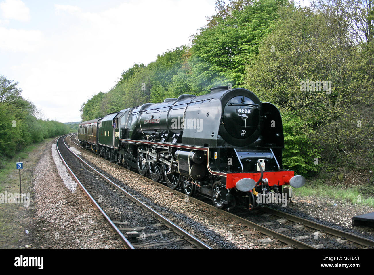 Locomotive à vapeur Pacific LMS n° 6233 la duchesse de Sutherland à Deighton, 17 mai 2010 - Deighton, Yorkshire, Royaume-Uni Banque D'Images