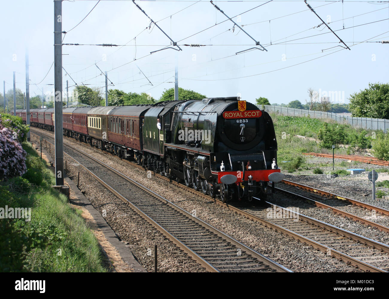 Locomotive à vapeur Pacific LMS n° 6233 la duchesse de Sutherland à Hest Banque mondiale, 22 mai 2010 - Banque de l'esst, Royaume-Uni Banque D'Images