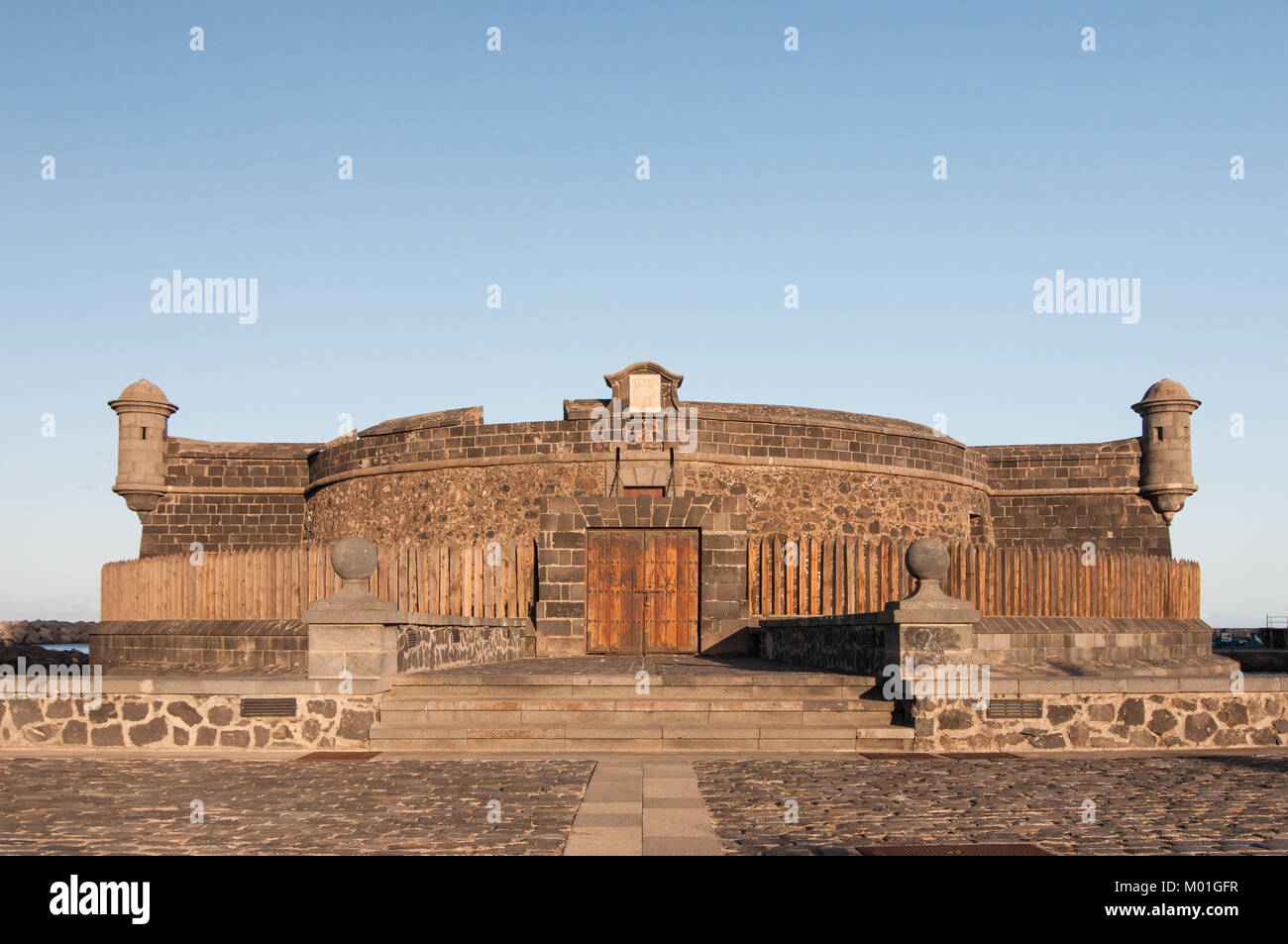 Extérieur de la Castillo de San Juan Bautista (Château de Jean Baptiste) ou Castillo Negro (Noir) Château de Santa Cruz de Tenerife sur l'île de dix Banque D'Images