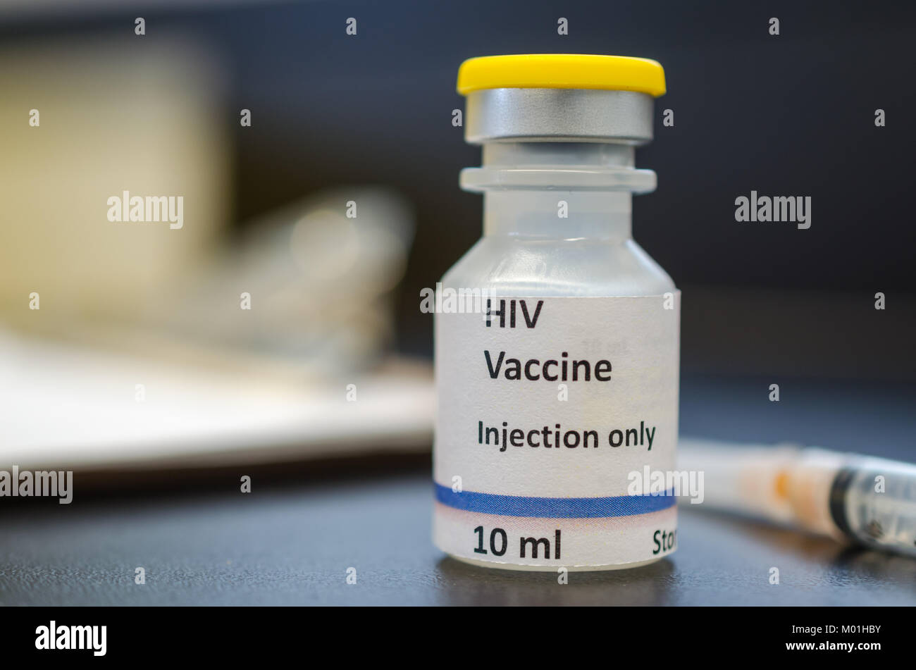 Flacon de vaccin contre le VIH Banque D'Images