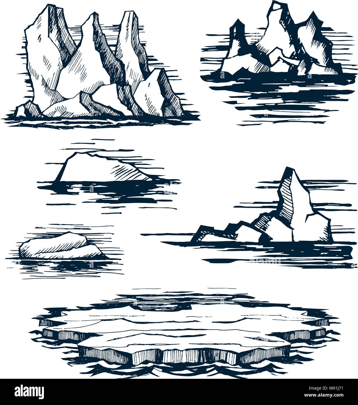 Des blocs de glace d'Iceberg Illustration de Vecteur
