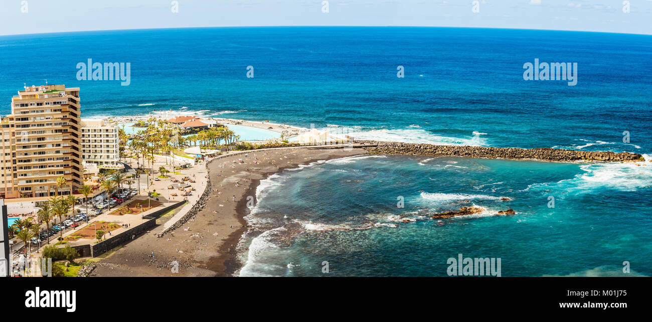 Vue aérienne de Puerto de la Cruz Tenerife Banque D'Images