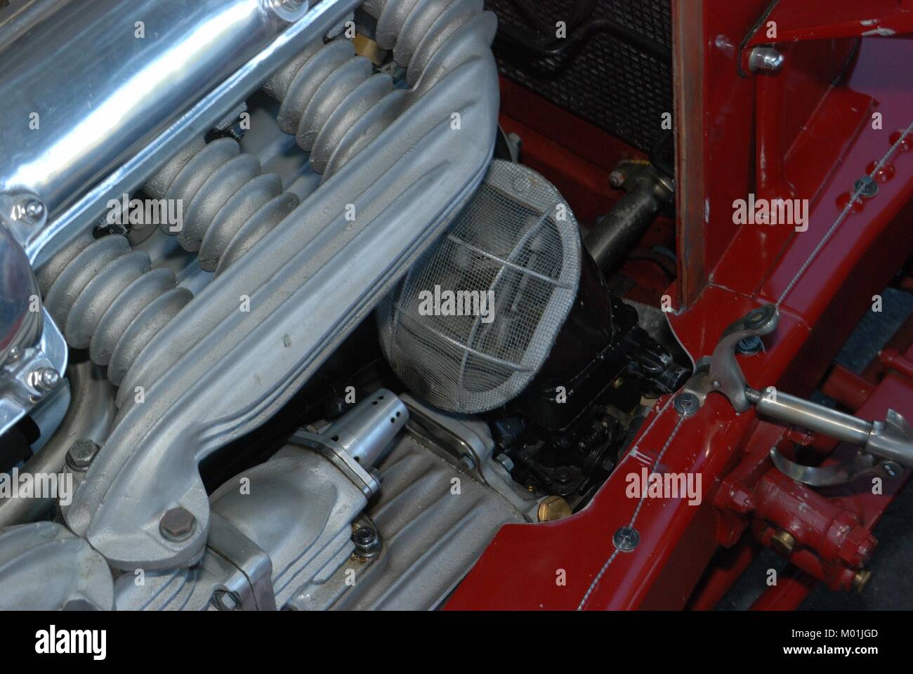 Années 1930 La Scuderia Ferrari Alfa Romeo 8C Détail du moteur Banque D'Images