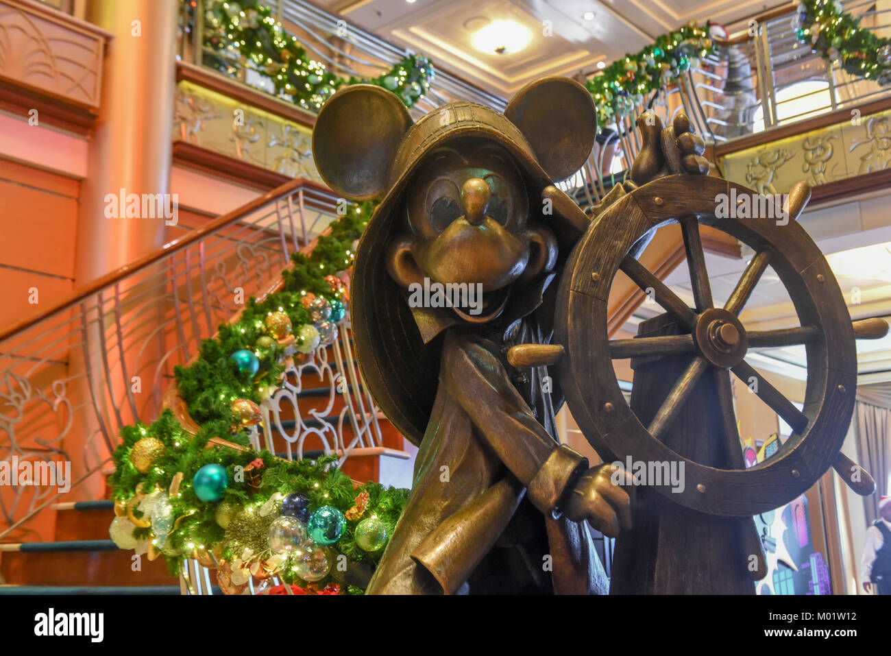 Bateau de croisière Disney - Disney Magic - Caraïbes / maison de vacances aux Bahamas Croisière de Noël - Mickey Mouse sur Disney Cruise Line Banque D'Images
