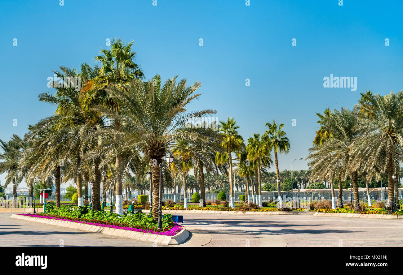 Promenade Corniche Park à Doha, Qatar Banque D'Images