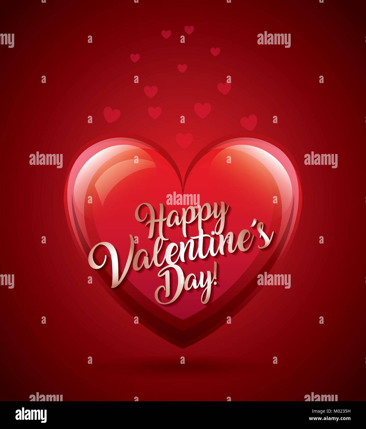 Happy Valentines Day Card Jolie Coeur Lumineux Image Vectorielle Stock Alamy