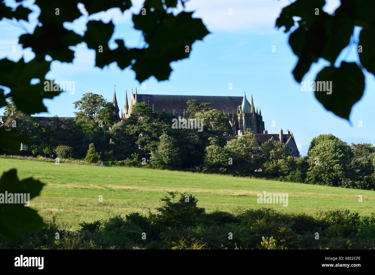 Lancing College à travers les arbres Banque D'Images