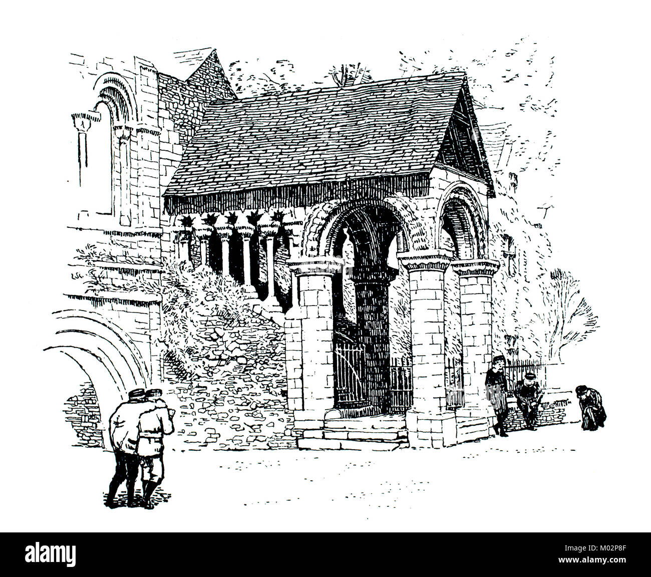 Norman escalier, Canterbury, illustration, par E H nouveau, à partir de 1893 Le Studio un magazine illustré de fines et arts appliqués Banque D'Images