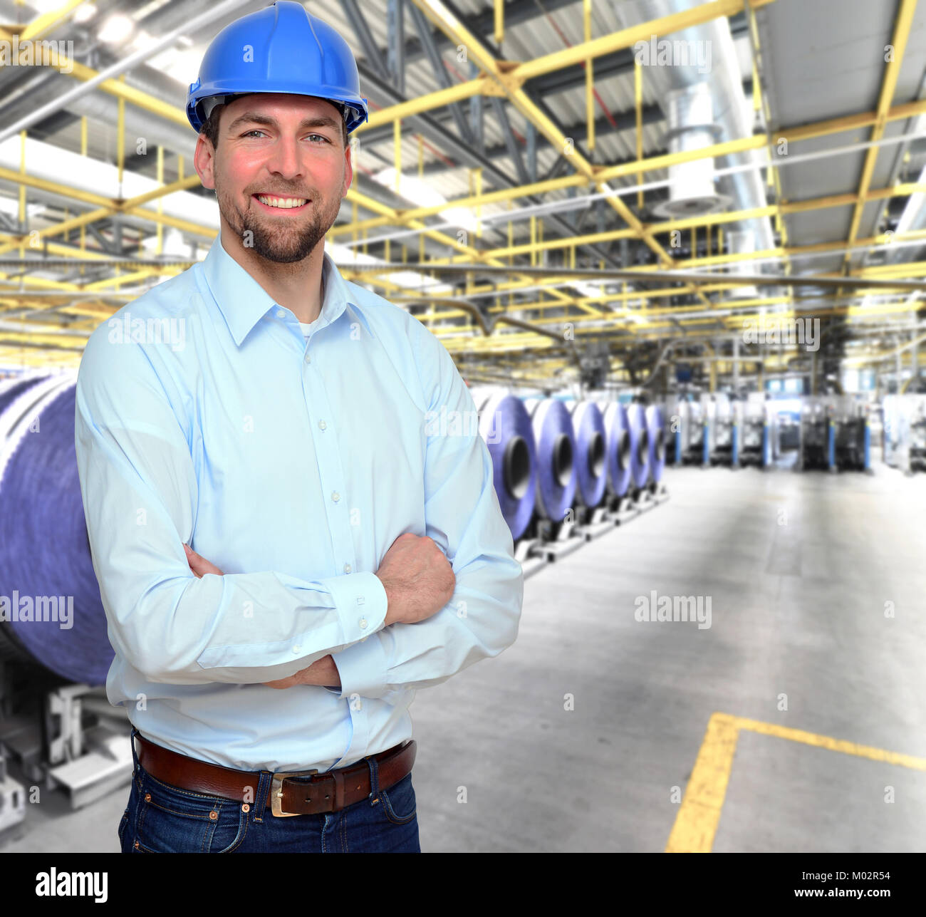 Ingenieur travaux publics dans l'industrie de l'impression - production de journaux dans un grand magasin d'impression Banque D'Images