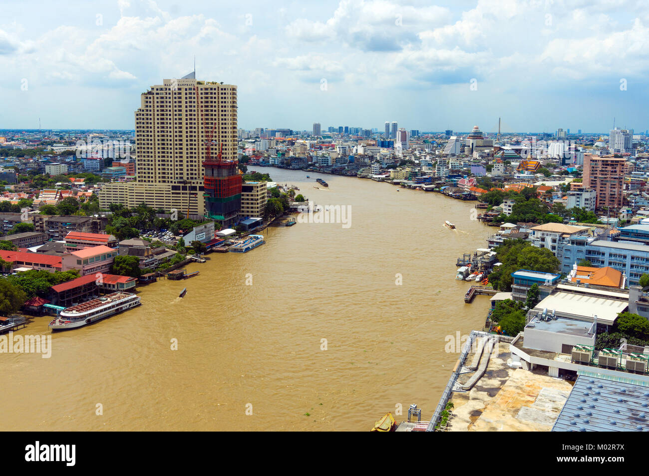 Asie,Thaïlande,Bangkok, ville et rivière Chao Phraya Banque D'Images