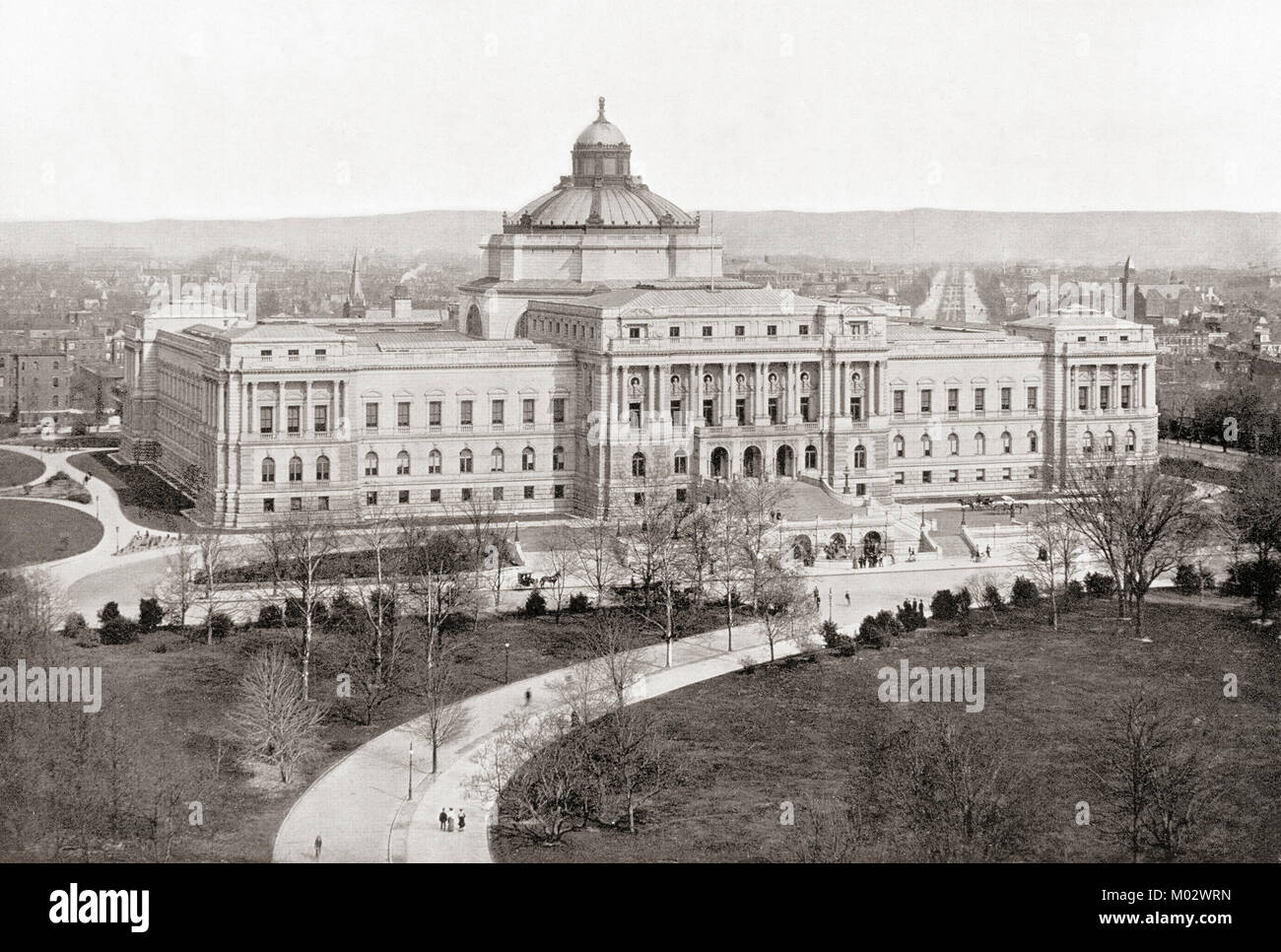 La Bibliothèque du Congrès, Washington D.C., Etats-Unis d'Amérique, vu ici c.1911, il est maintenant connu comme Le Thomas Jefferson Building. Des merveilles du monde, publié c.1911. Banque D'Images