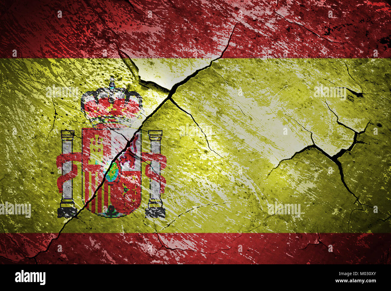 Drapeau espagne avec de vieux grunge texture Banque D'Images