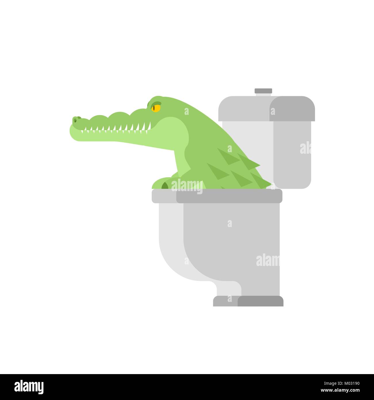 Des crocodiles dans des toilettes. En Alligator égout. Des animaux prédateurs. La légende de la ville. Vector illustration Illustration de Vecteur