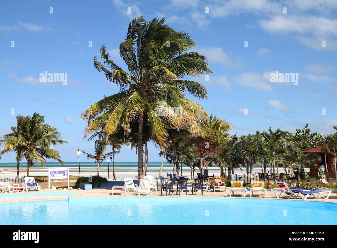 Cuba - Cayo Coco célèbre salon. Piscine en all inclusive resort. Banque D'Images