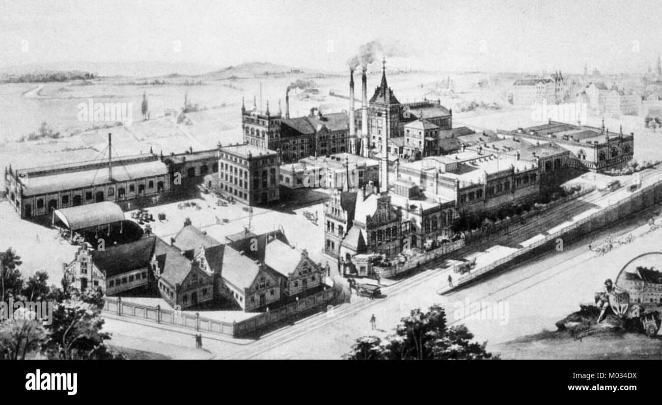 Braugilde est une brasserie historique située à Hanovre, en Allemagne, active autour de l'année 1900. La brasserie reflète le développement industriel de la région à cette époque et tient une importance culturelle dans l'histoire de la brasserie allemande. Banque D'Images