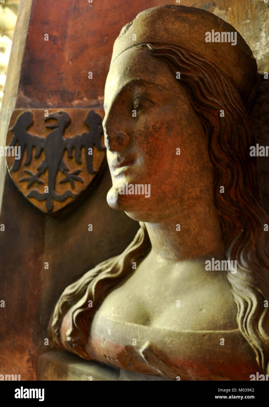 Buste d'Elisabeth de Poméranie, impératrice du Saint-Empire romain germanique et reine de Bohême au XIVe siècle. Banque D'Images