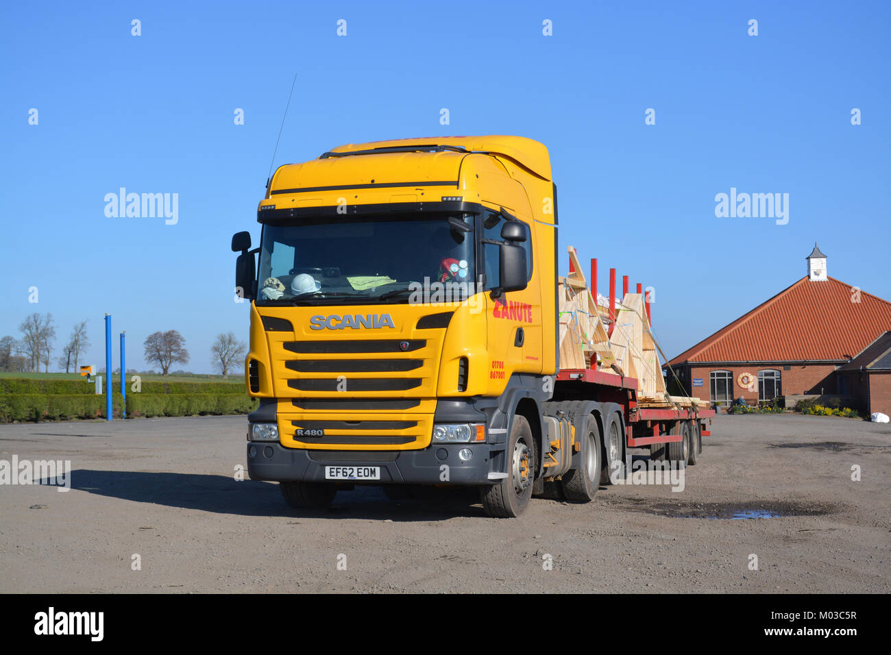 Scania R480 à Purdey Lodge, Northumberland Banque D'Images