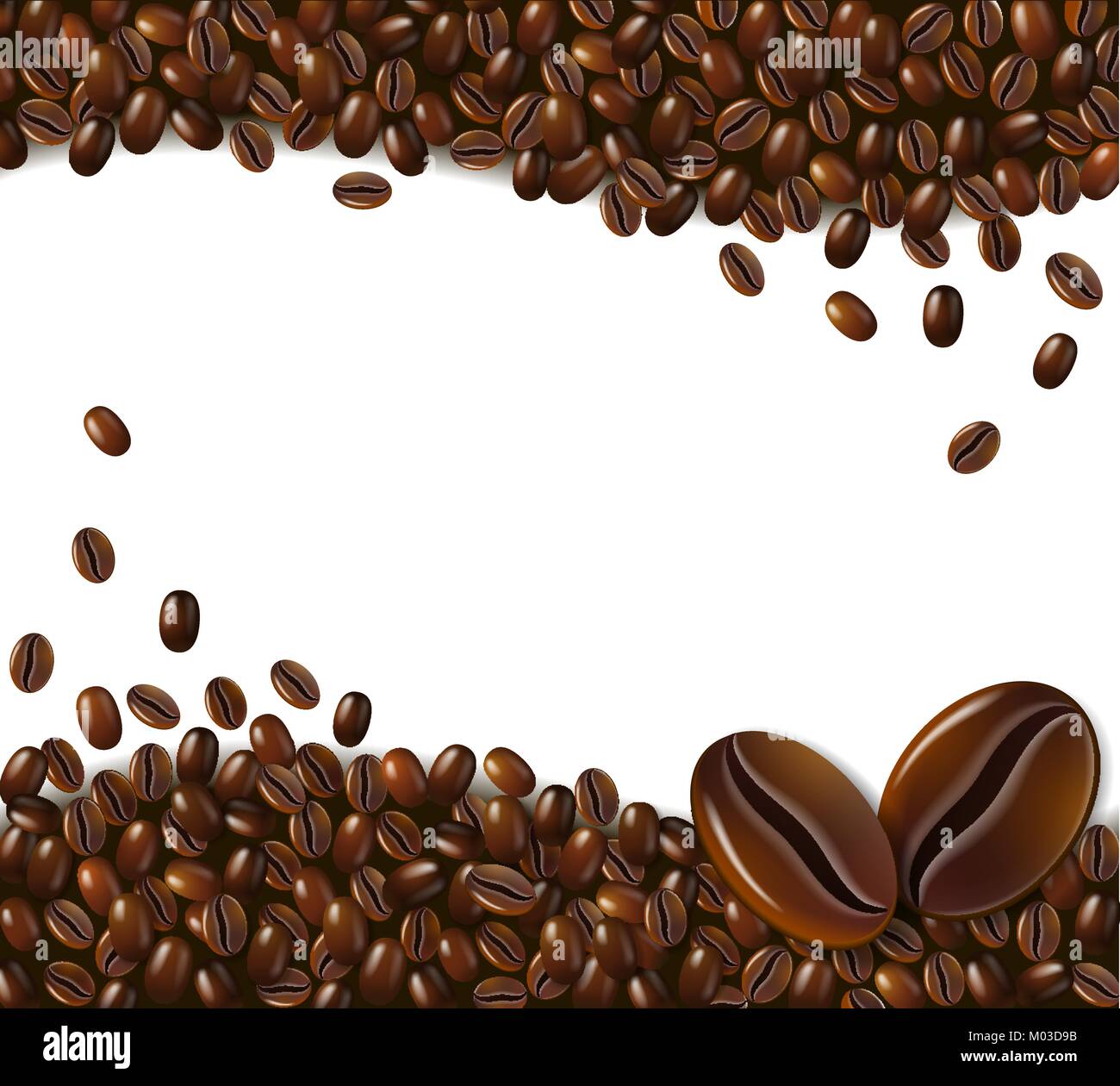Les grains de café sur fond blanc Illustration de Vecteur