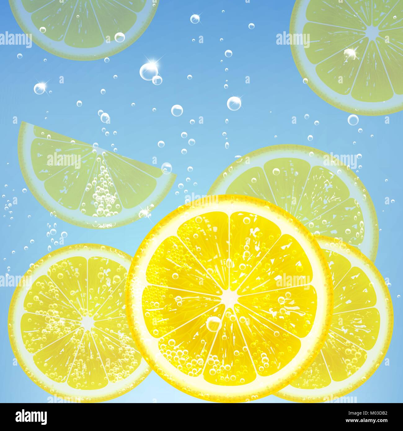 De la limonade avec du citron et des bulles Illustration de Vecteur