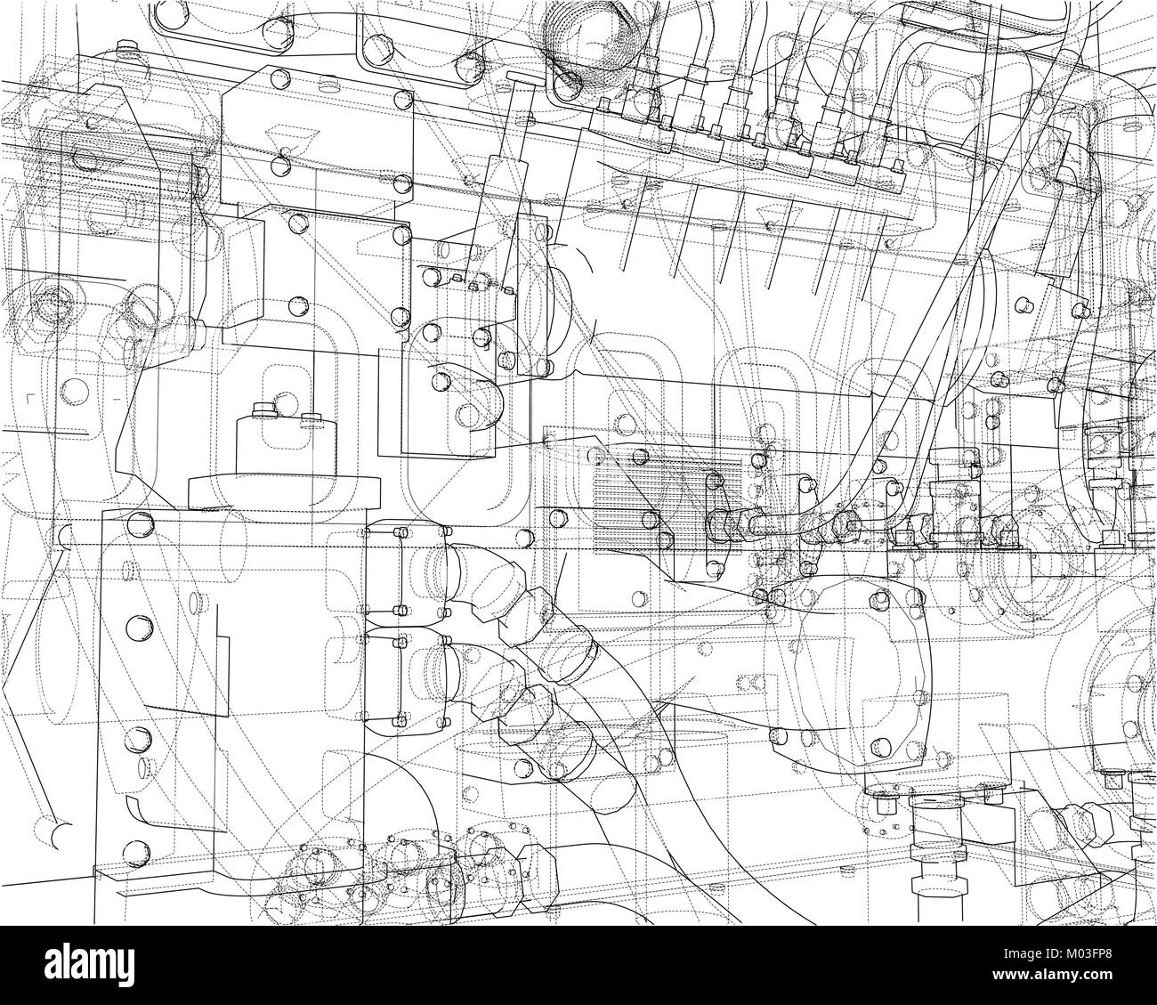 Dessin humoristique mecano moteur Banque d'images noir et blanc - Page ...