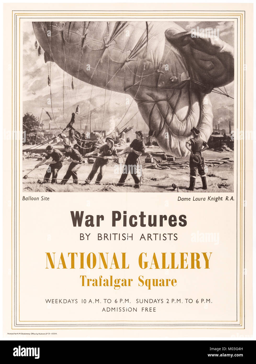 La Seconde Guerre mondiale affiche pour l'exposition de photos de guerre à la National Gallery, Londres Banque D'Images