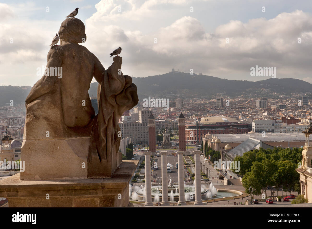 Vue de la colline de Montjuic de Barcelone, Catalogne, Espagne Banque D'Images