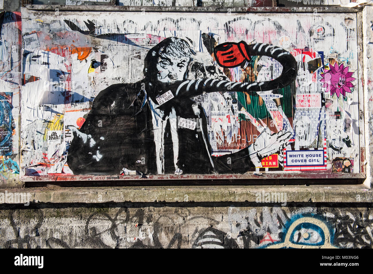 Street Art Anti Donald Trump dans Brick Lane, East London UK Banque D'Images