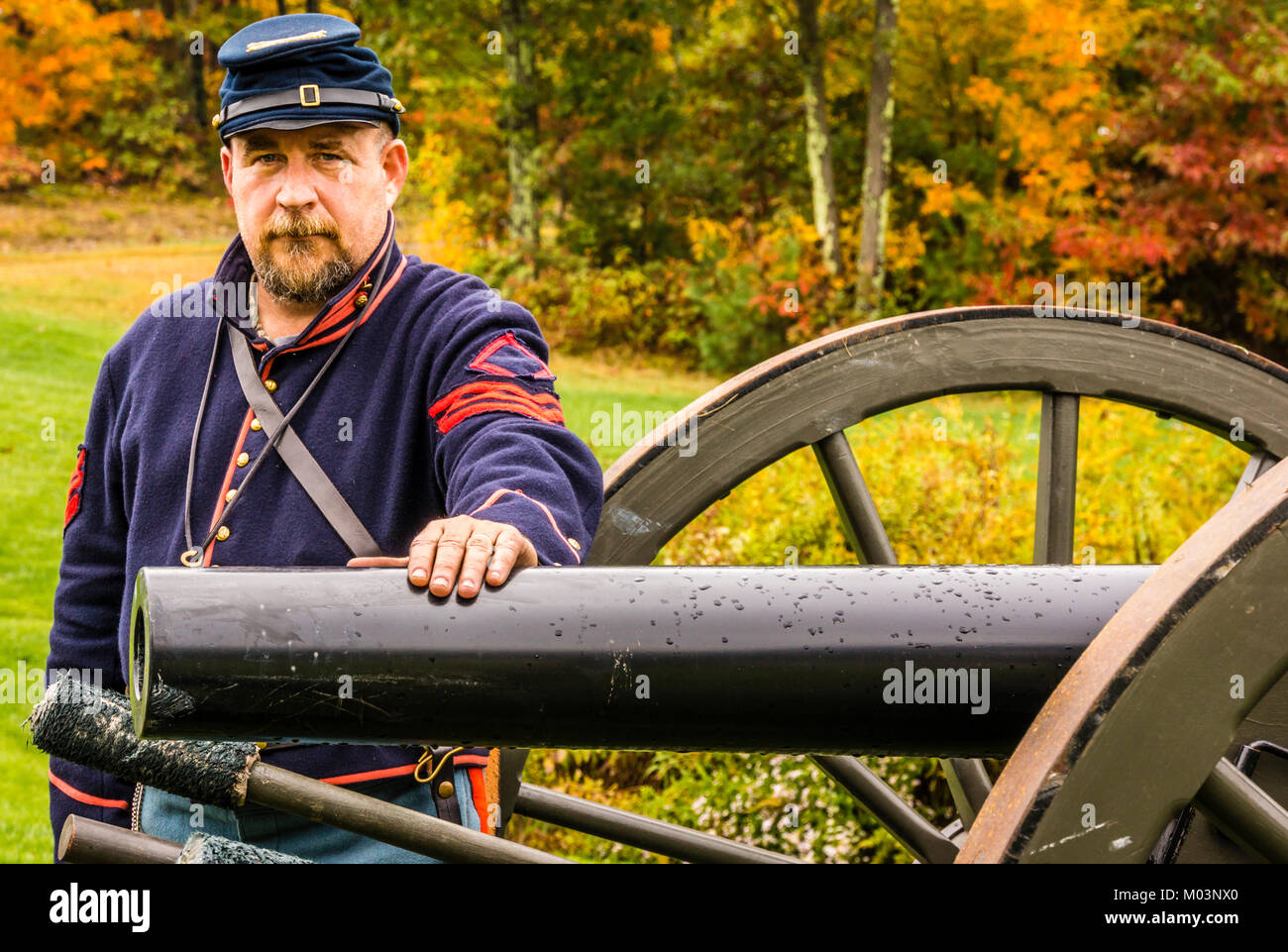 La guerre civile des camps et re-enactment   Medway, Massachusetts, USA Banque D'Images